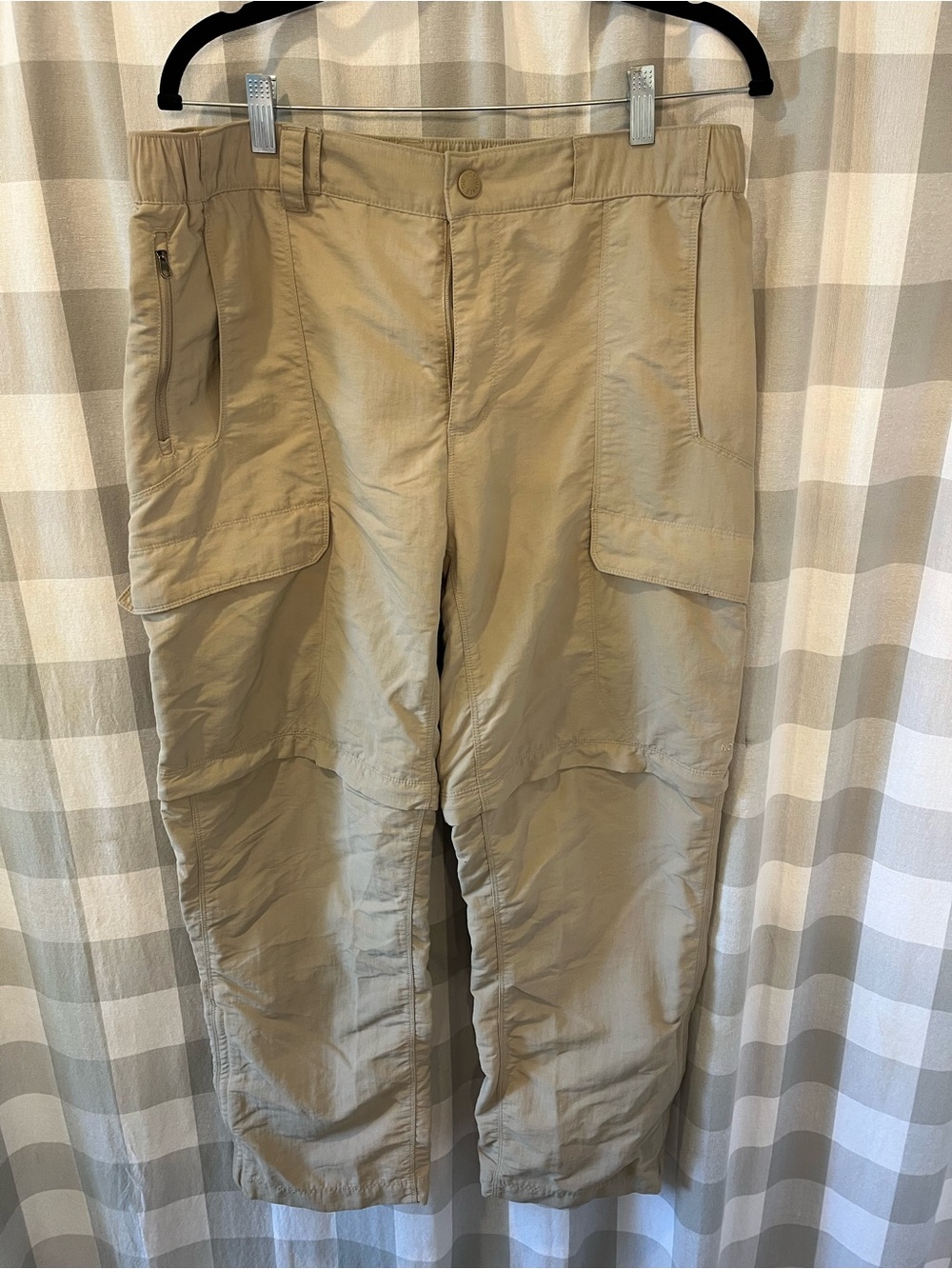 The North Face Khaki Cargo Pants with Utility Pockets and zip off shorts